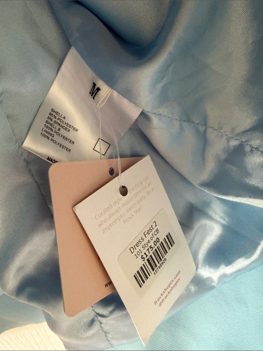 Style Of CB Light Blue Strapless Mini Dress with Rosette Detail - Picture 7 of 9